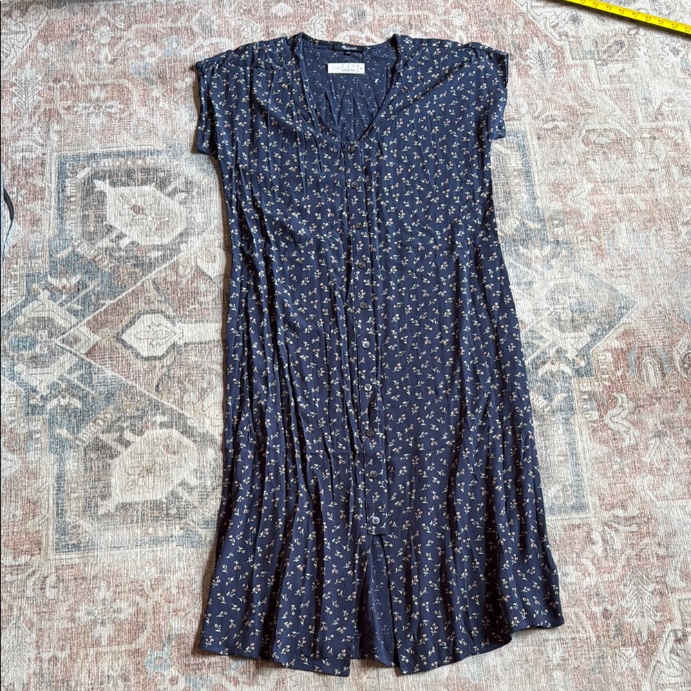 Madewell Blue Fitted Midi Dress